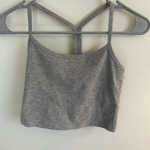 Beyond Yoga Slim Racerback Cropped Tank Gray